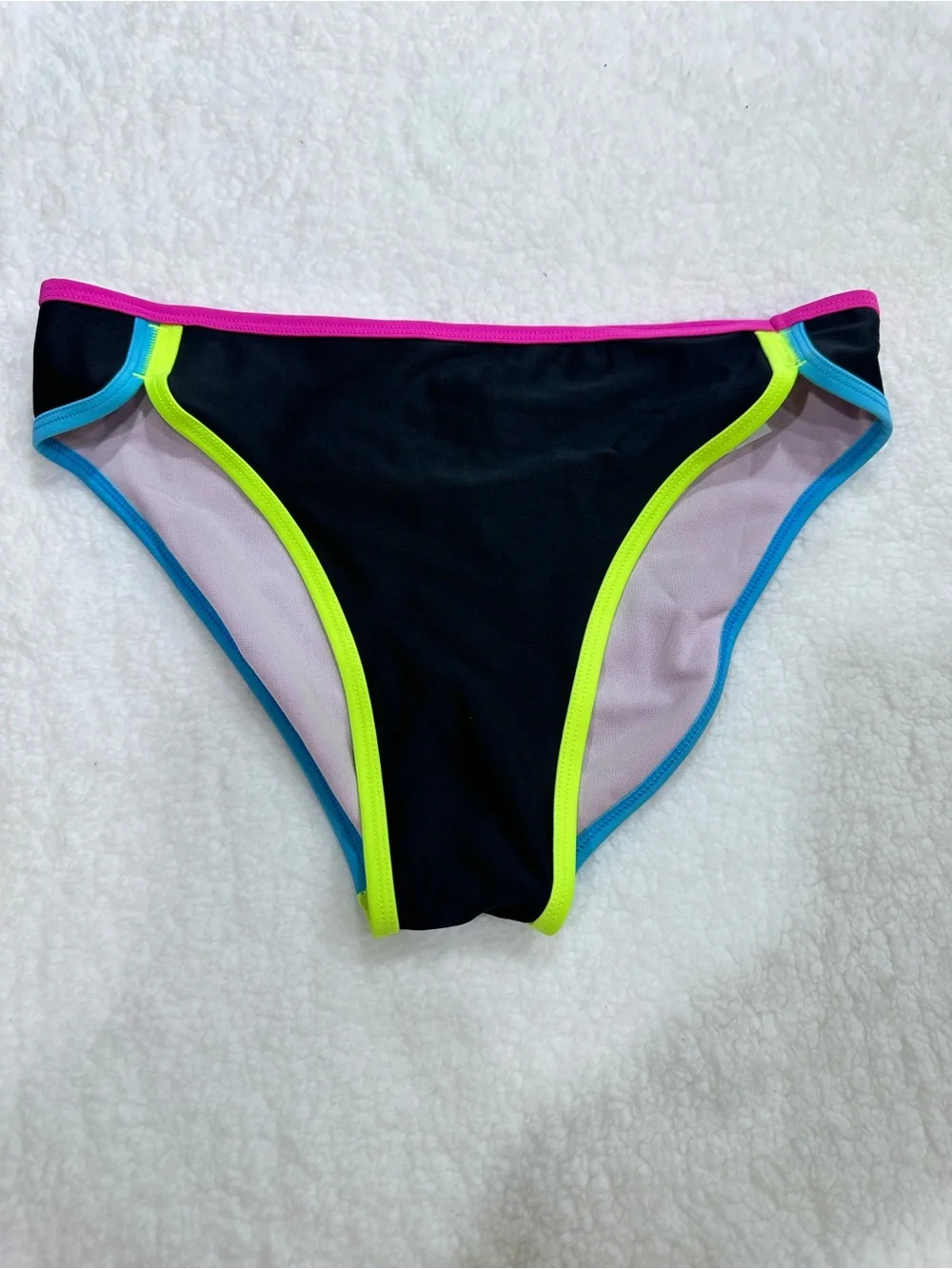 Girl’s Under Armour Black Two-Piece Swim Set with Neon Trim